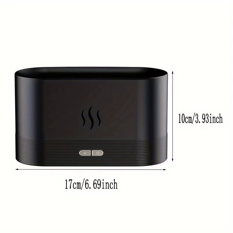 1Pc New Flame Simulation Flame Ultrasonic Humidifier, Portable 7-Color Flame Fireplace Air Aromatic Essential Oil Diffuser, USB