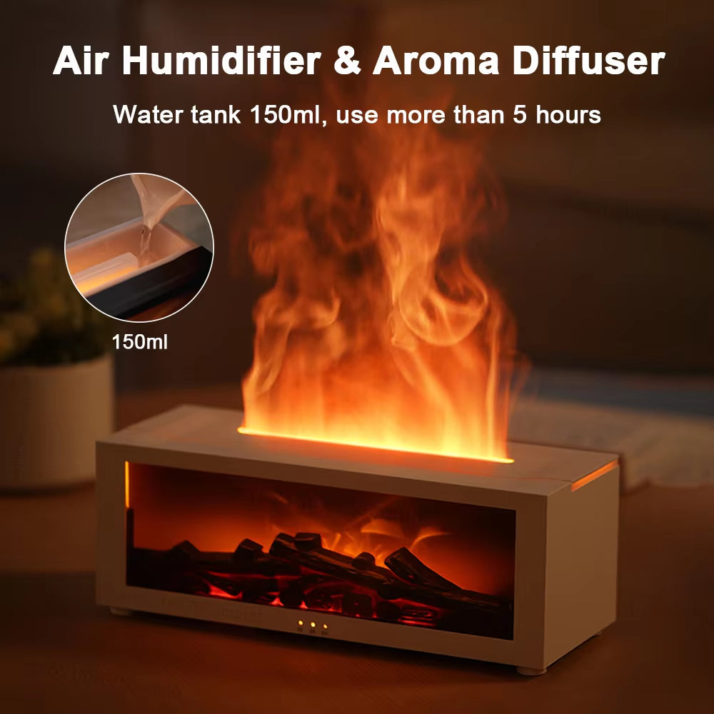 Flame Aroma Humidifier & Essential Oil Diffuser with Night Light - Elevate Your Home Fragrance Experience