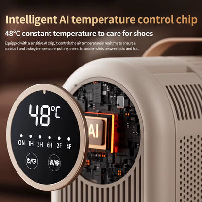 Six-Arm Foldable Shoe Dryer Electric Shoe and Boot Dryer Timing Control Household Shoe Warmer Portable Heater for Socks Boots