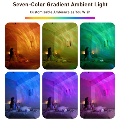 Flame Air Diffuser Humidifier with Ocean Wave Projector Light Cool Mist Humidifier Air Humidifier for Home Decor/Relaxation/Gift