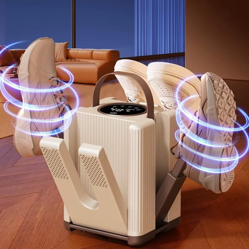 Six-Arm Foldable Shoe Dryer Electric Shoe and Boot Dryer Timing Control Household Shoe Warmer Portable Heater for Socks Boots