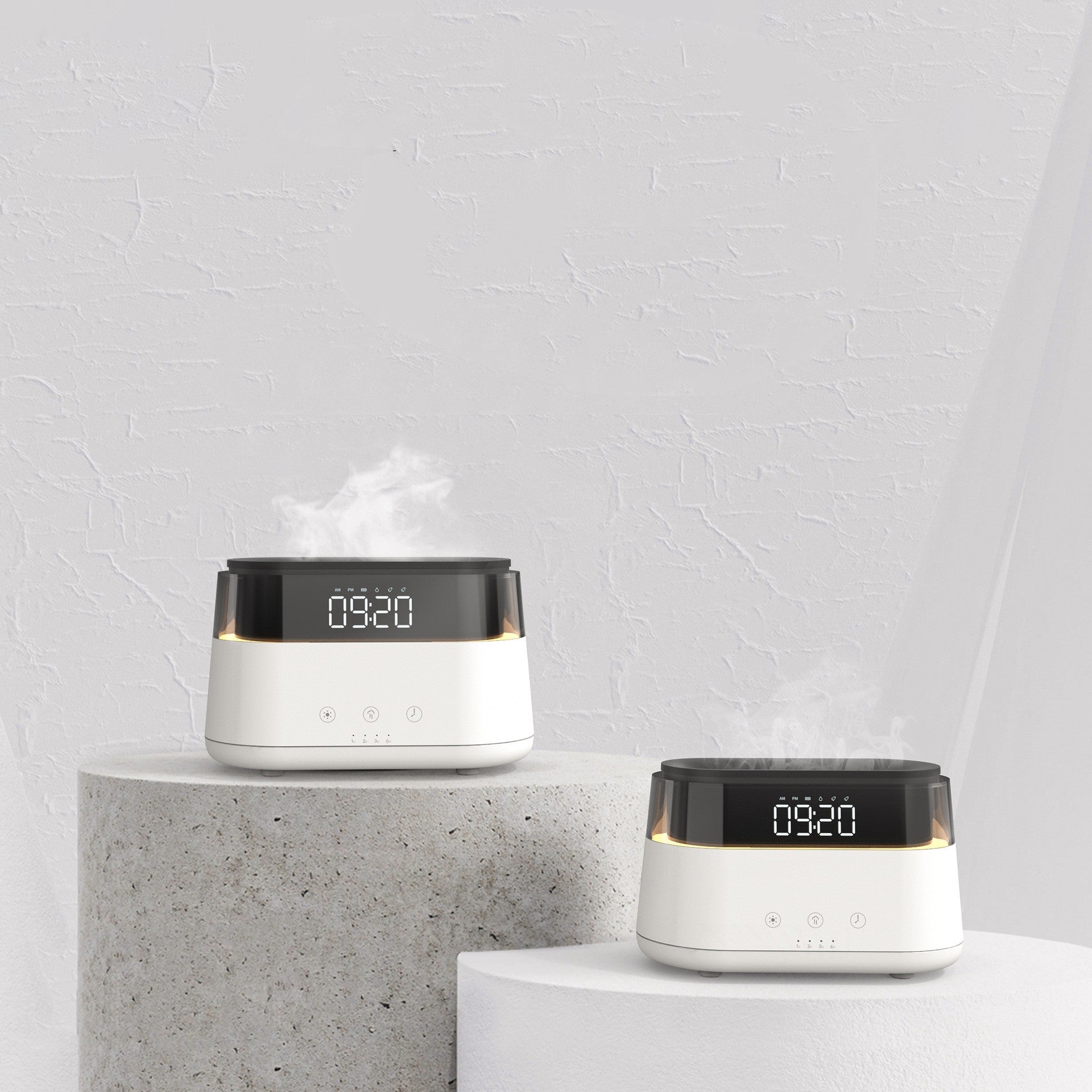 Smart Flame Humidifier with Clock - Timed Fragrance Sprayer for a Cozy Home Atmosphere
