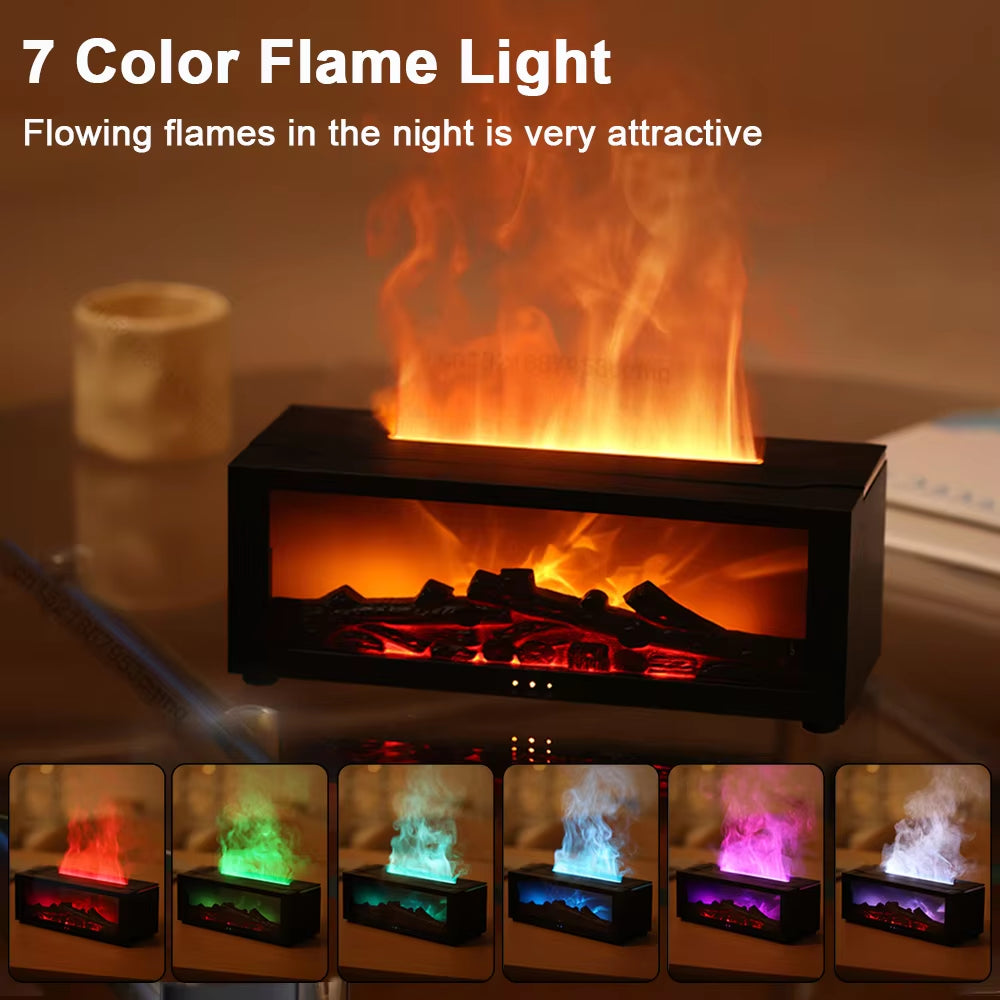 Flame Aroma Humidifier & Essential Oil Diffuser with Night Light - Elevate Your Home Fragrance Experience