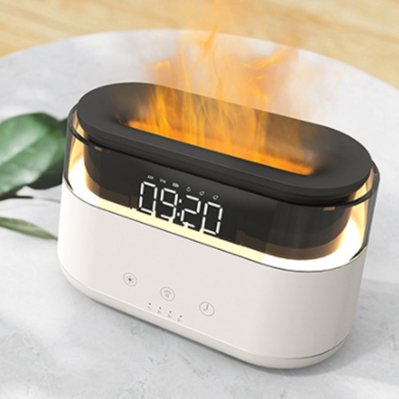Smart Flame Humidifier with Clock - Timed Fragrance Sprayer for a Cozy Home Atmosphere